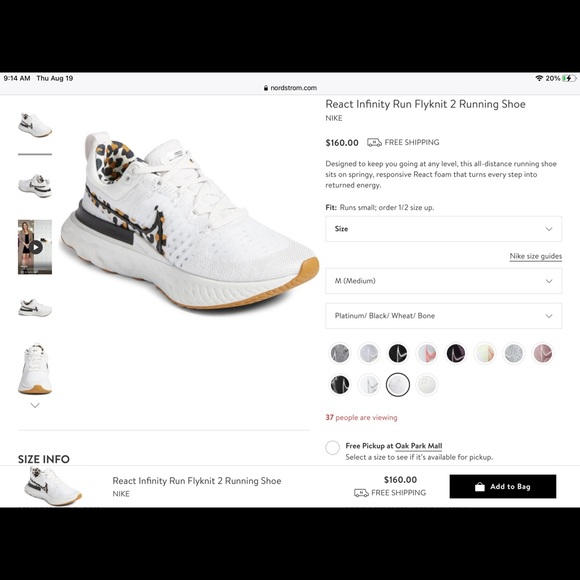 Nike Shoes - Nike react infinity running shoe